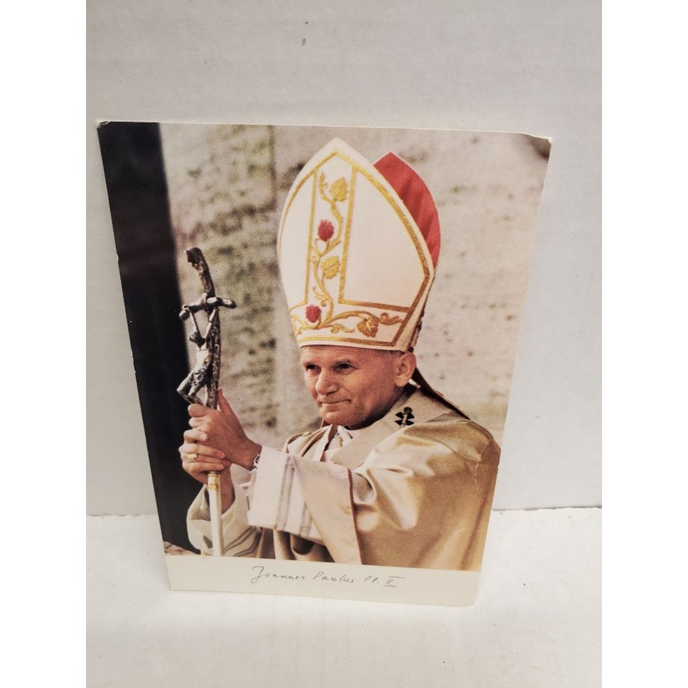 3 x 5 Color Card of Pope John Paul II - Blankback